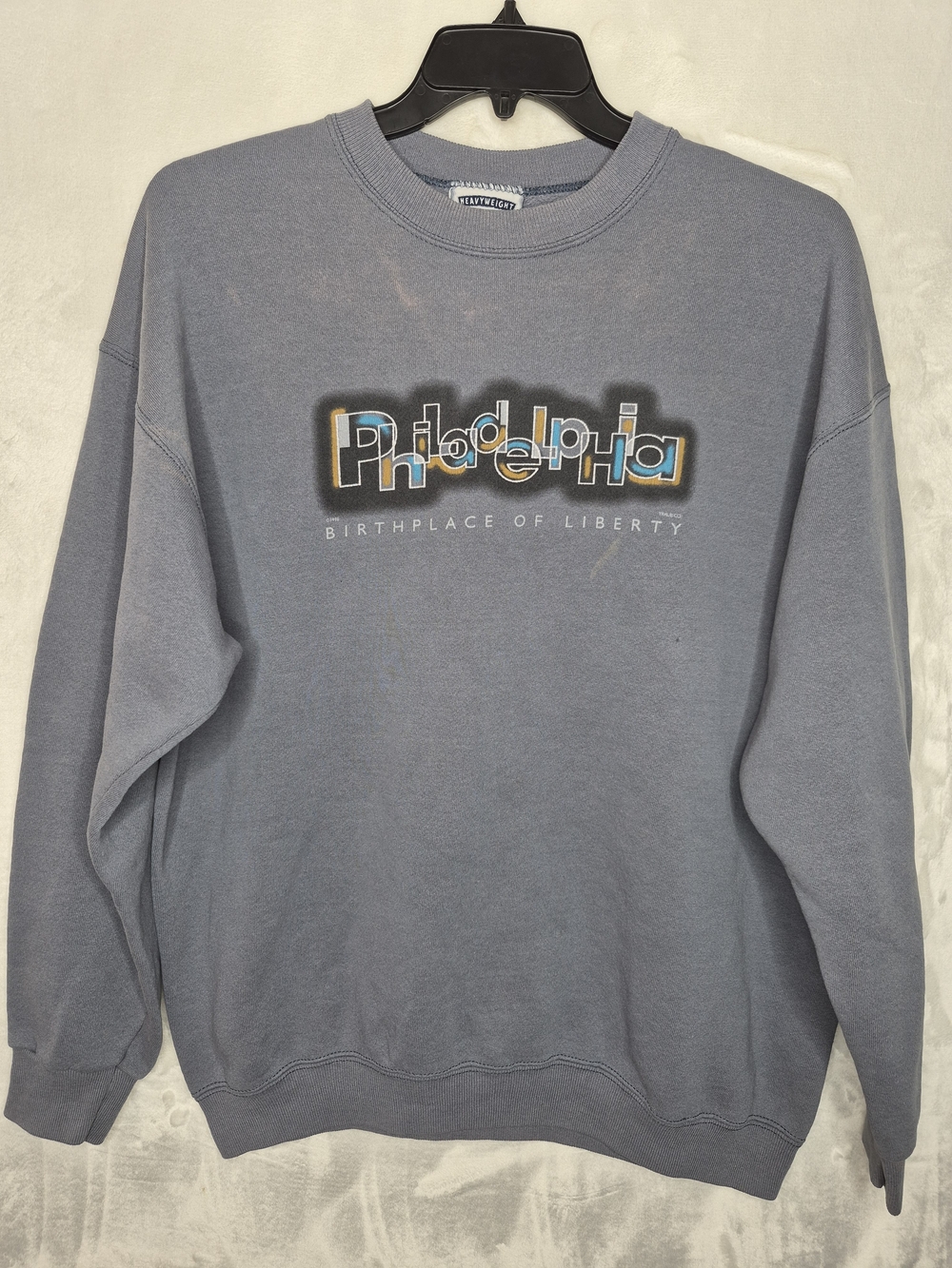 Vintage 1998 Lee Philadelphia Liberty Bell Sweatshirt Gray Mens XL